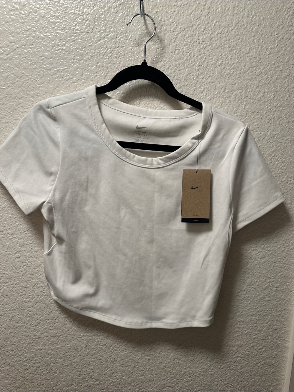 Nike Women's White Cropped Athletic T-Shirt